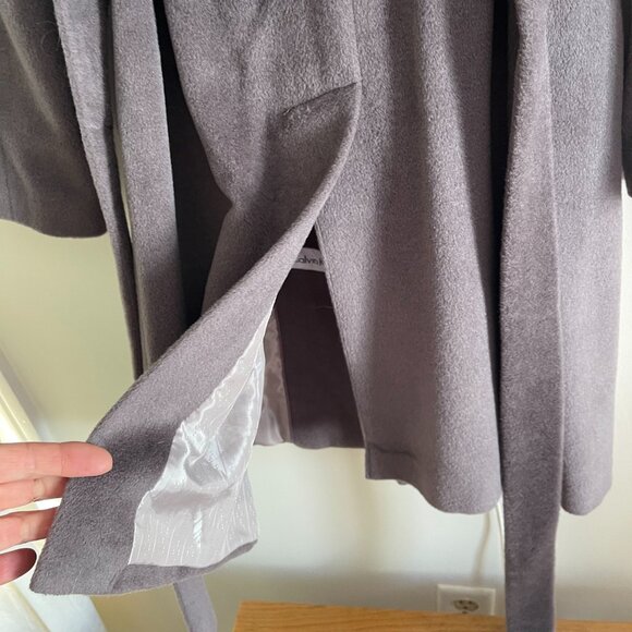 CALVIN KLEIN taupe 10% angora vented button coat!55%wool,10%angora/10 - Picture 11 of 13